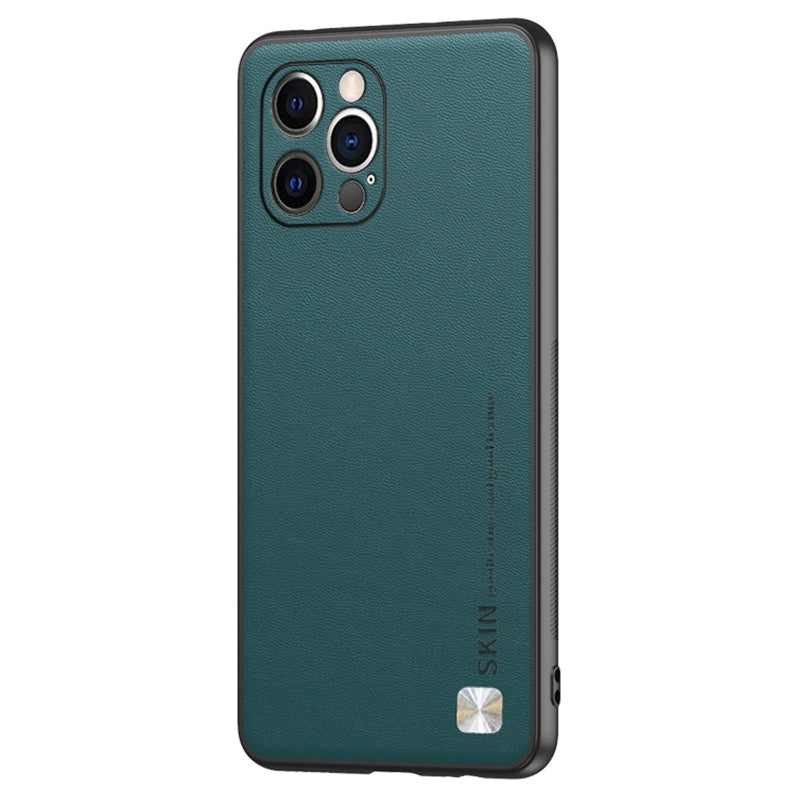 Pouzdro odolné proti nárazu pro iPhone 13 Pro Max 6,7palcový PU kožený kryt PC+TPU na telefon s kovovým dekorem Pouzdro odolné proti nárazu pro iPhone 13 Pro Max 6,7palcový PU kožený kryt PC+TPU na telefon s kovovým dekorem